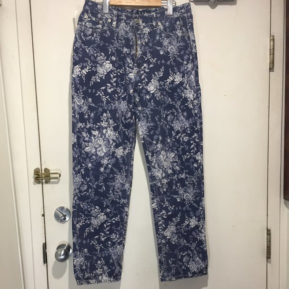 VINTAGE GAP FLORAL JEANS SIZE 12 - Picture 2 of 7